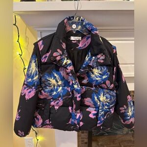 Peter Som Collective Women’s Floral Puffer Jacket Coat Size S
